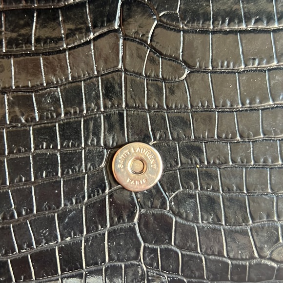 KATE SMALL CHAIN BAG WITH TASSEL IN EMBOSSED SHINY LEATHER - Picture 6 of 13